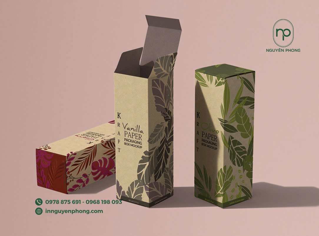 Mẫu hộp Kraft nắp gập hai đầu